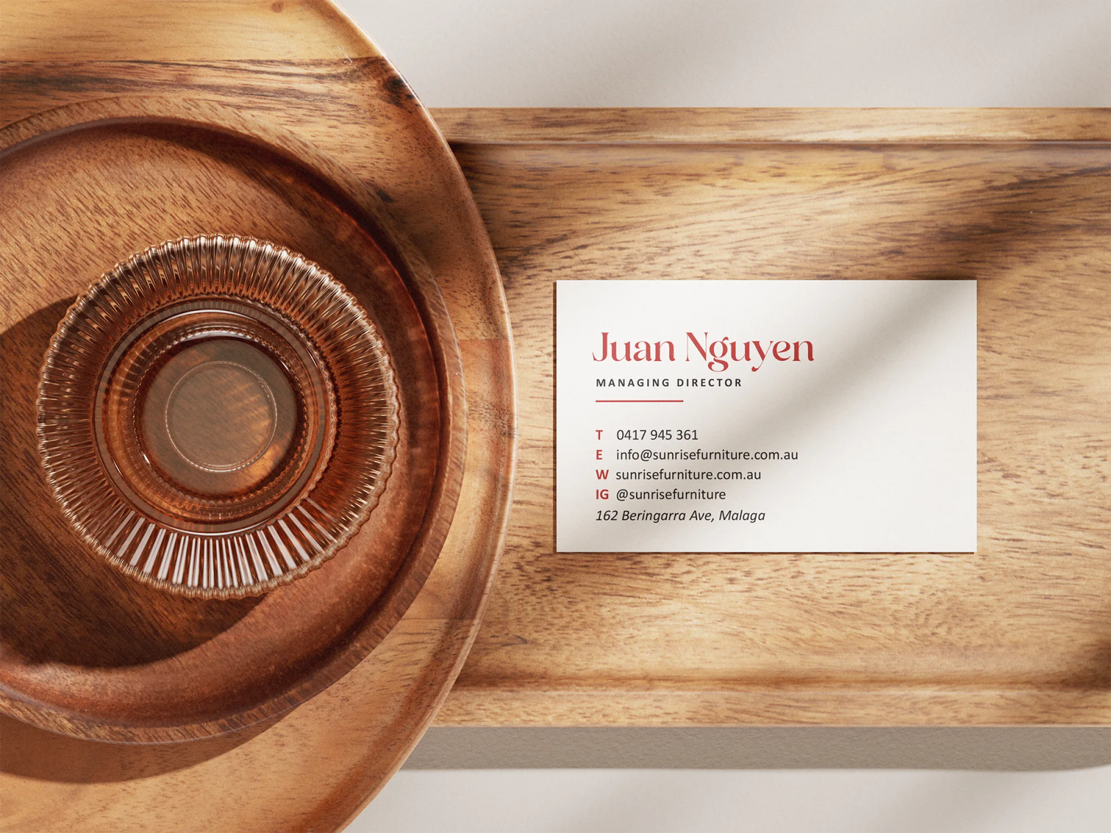 Business card front design mockup