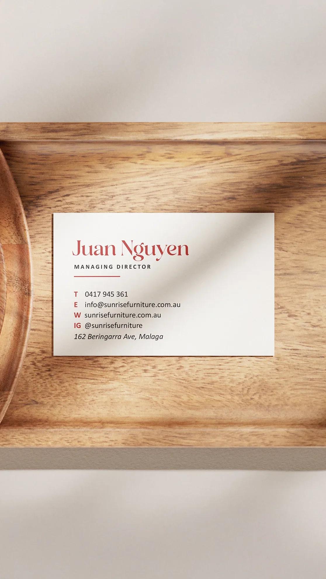 Business card front design mockup