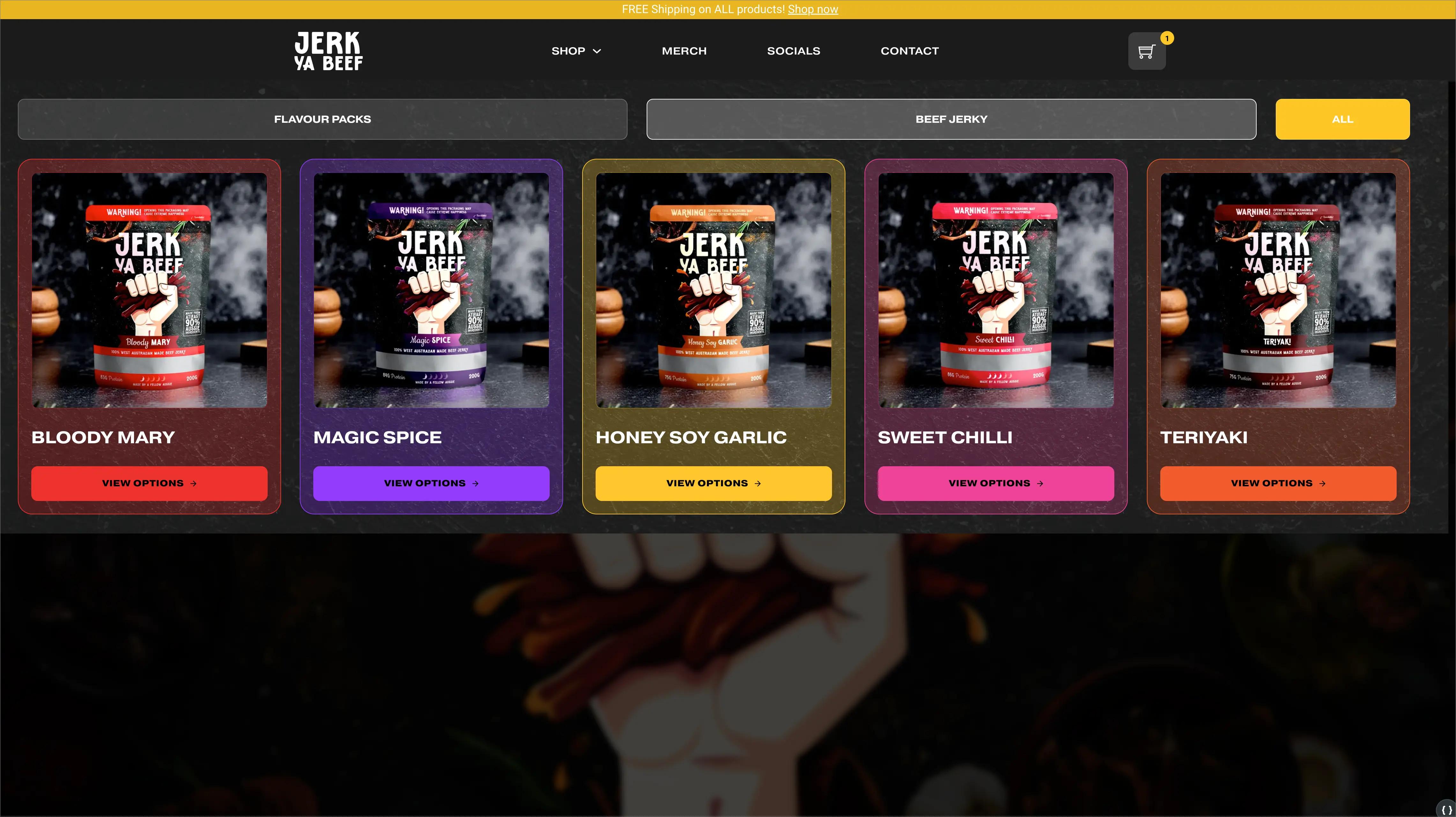 Web design dropdown menu for ecommerce shop
