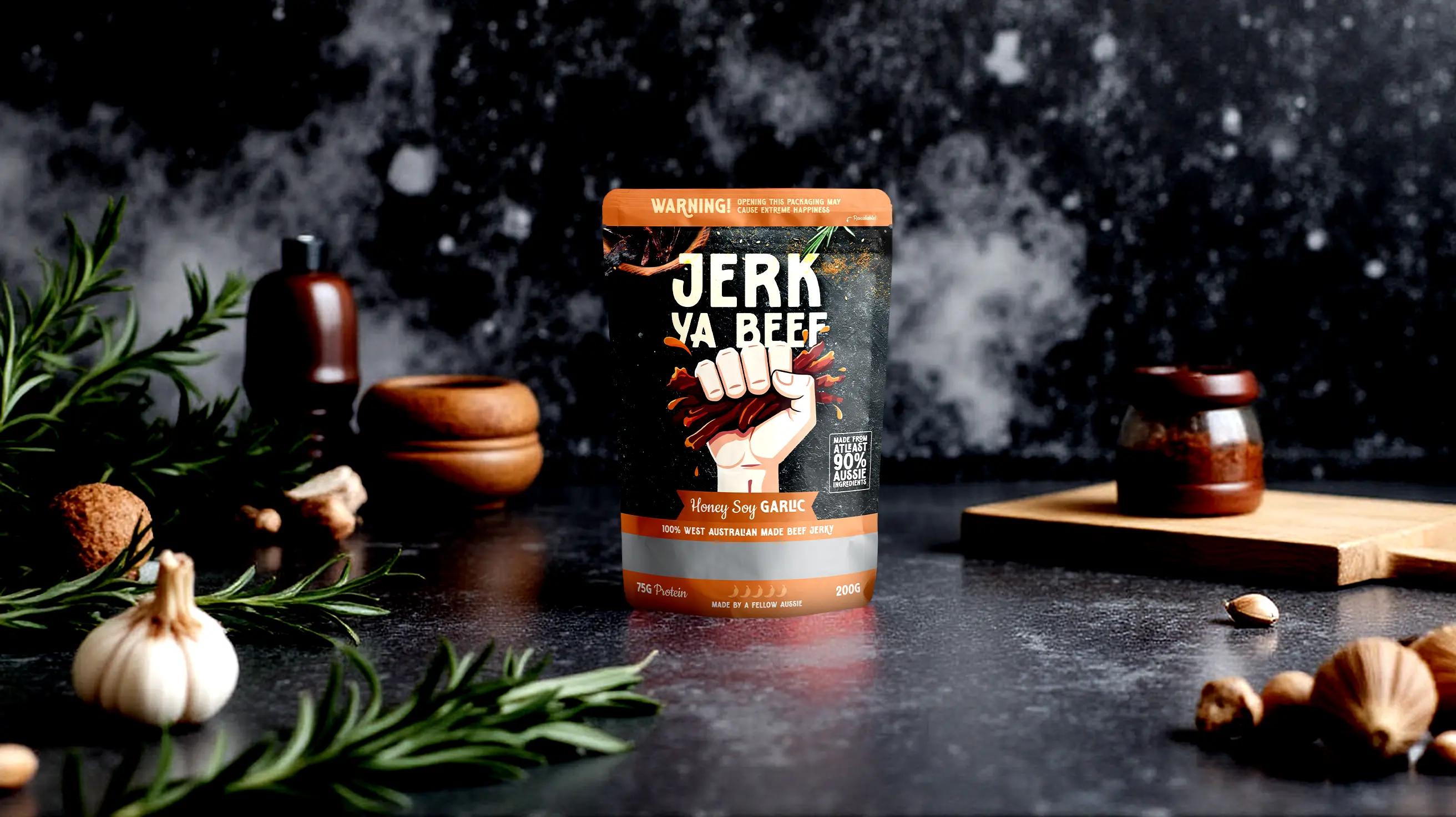 custom branded product packaging on marble counter top