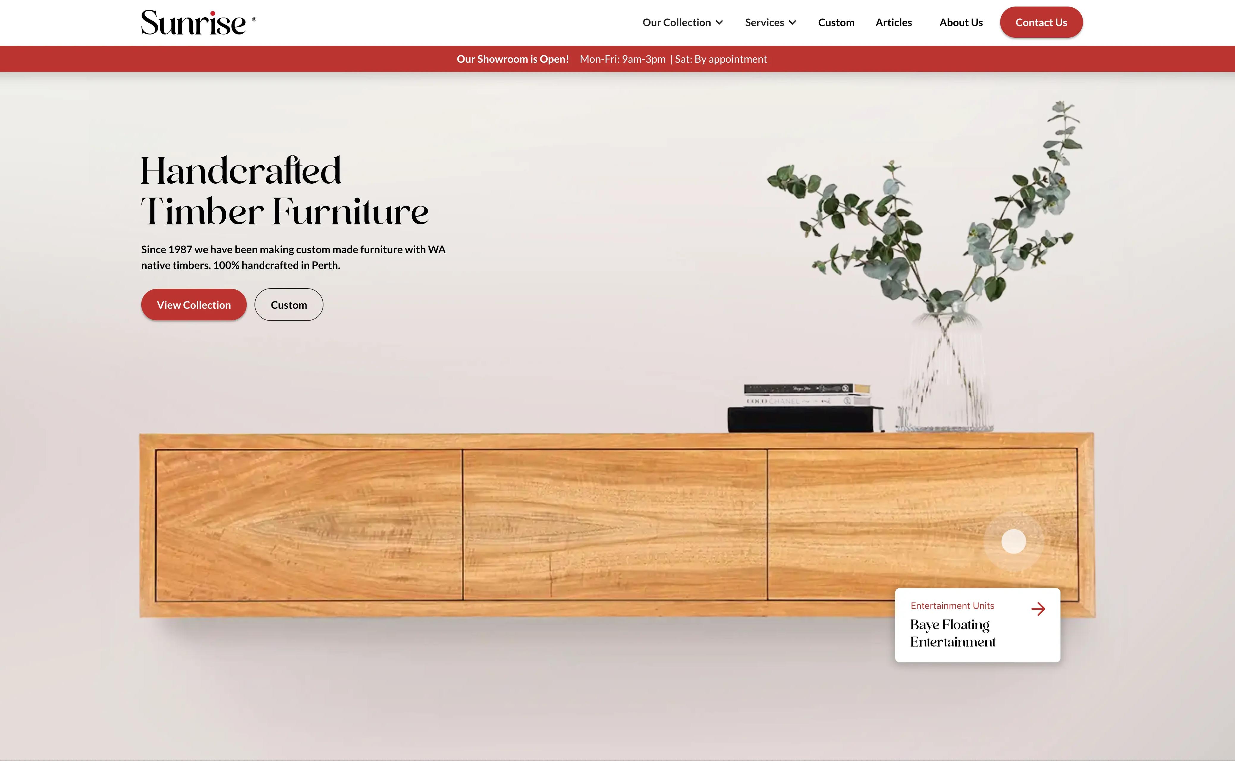 new sunrise furniture web design