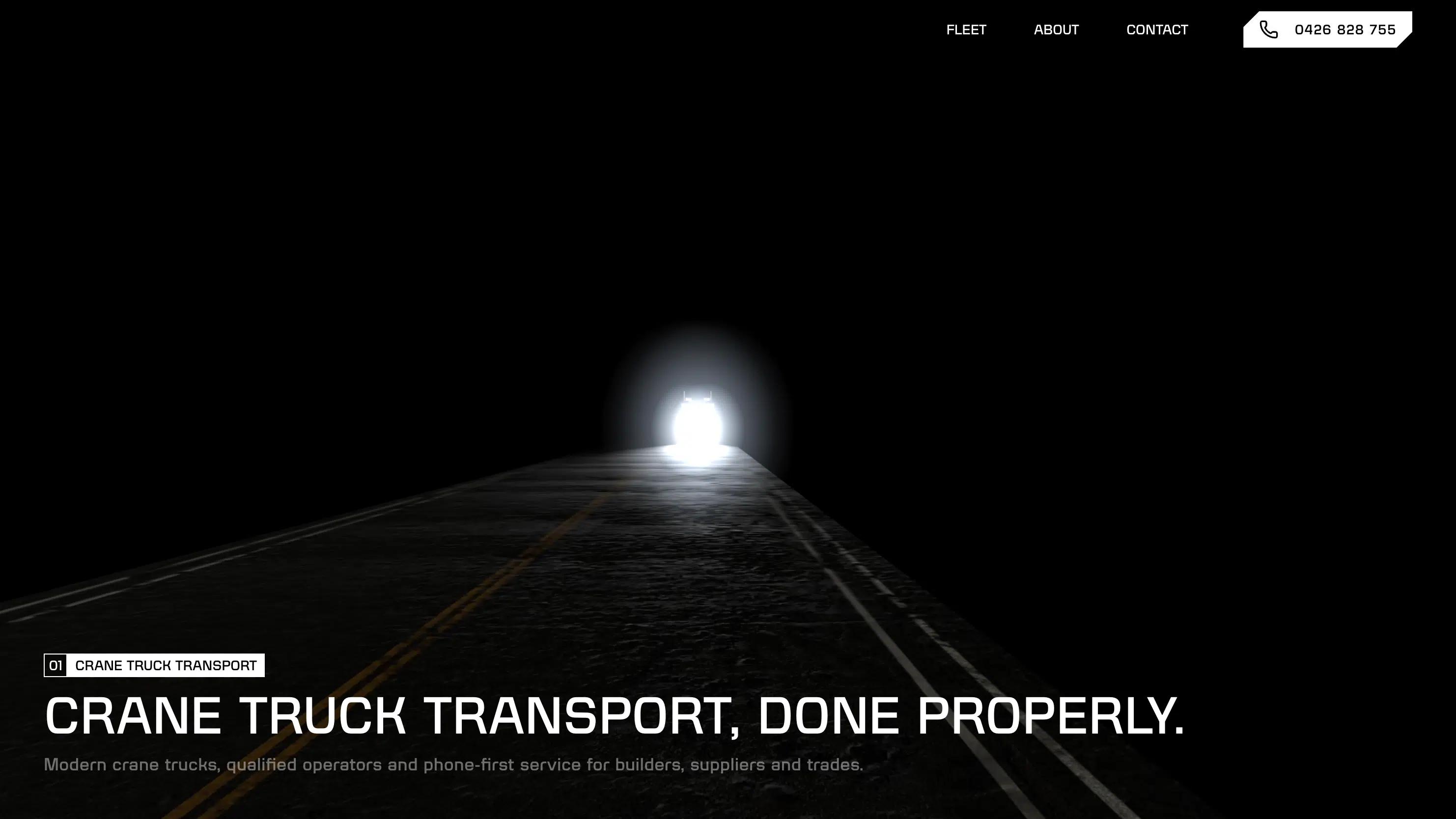 3d scroll animation for Alfa haulage website design