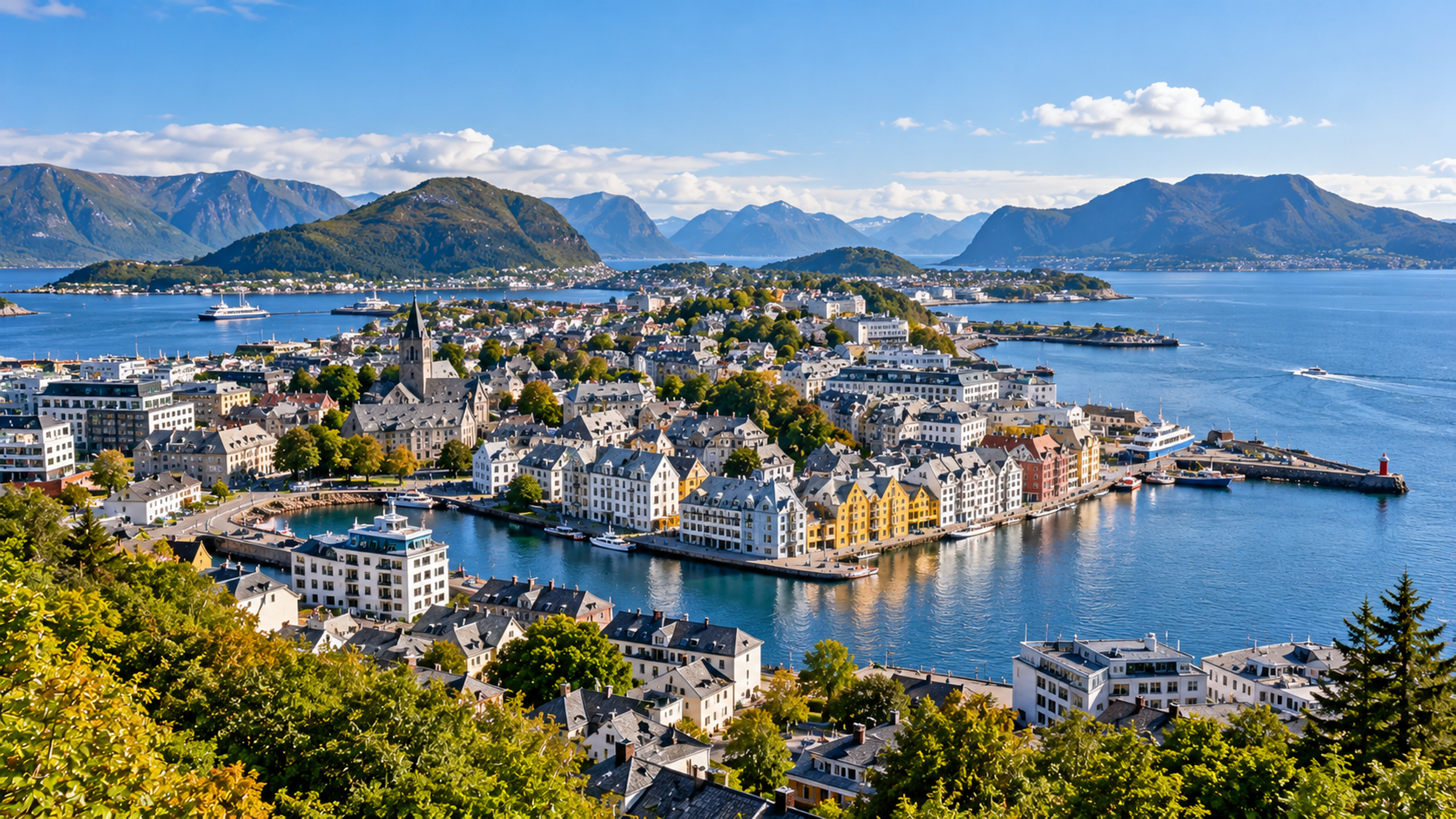 Illustrasjonsbilde av en mellomstor norsk by