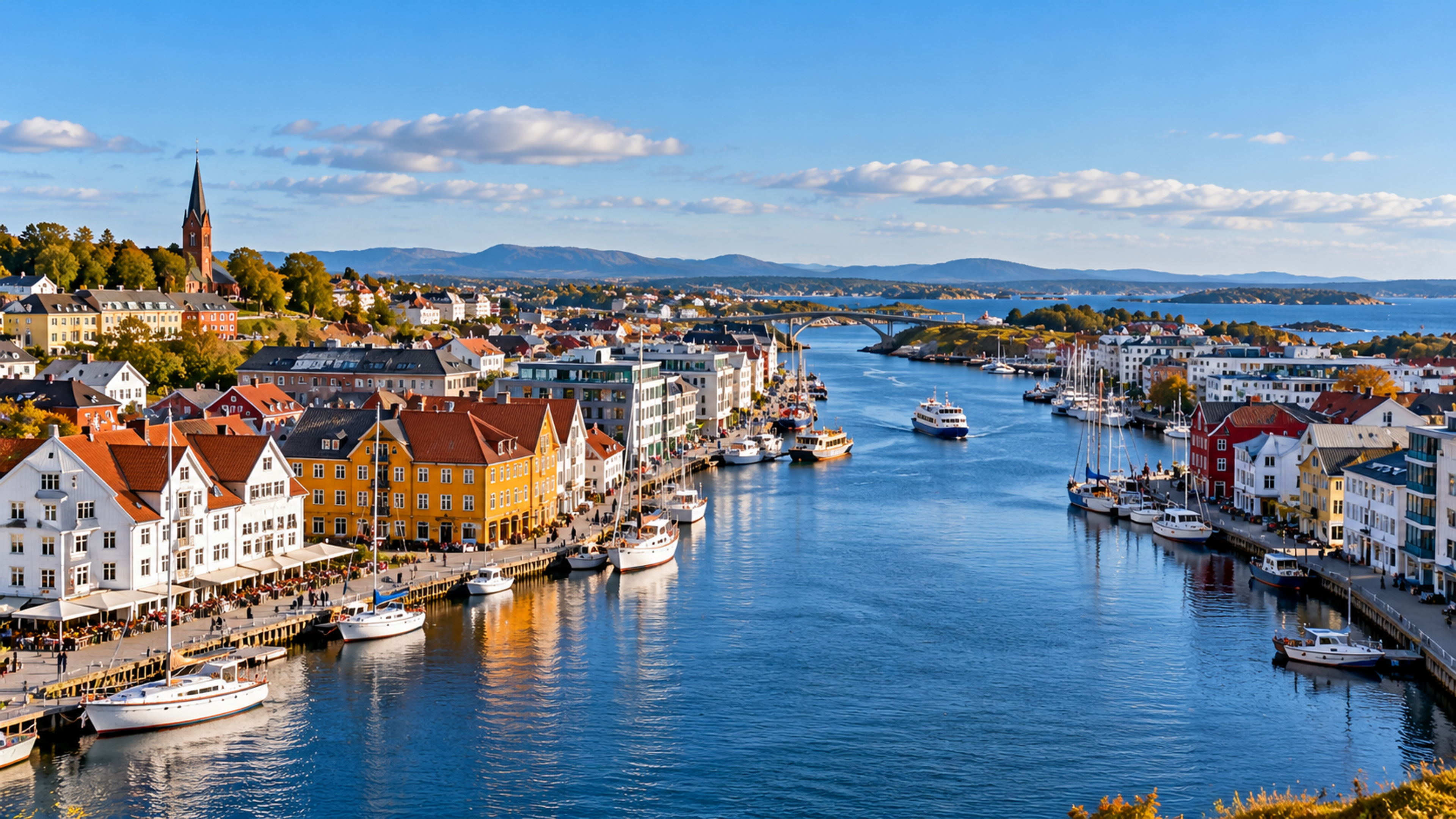 Illustrasjonsbilde av en norsk havneby