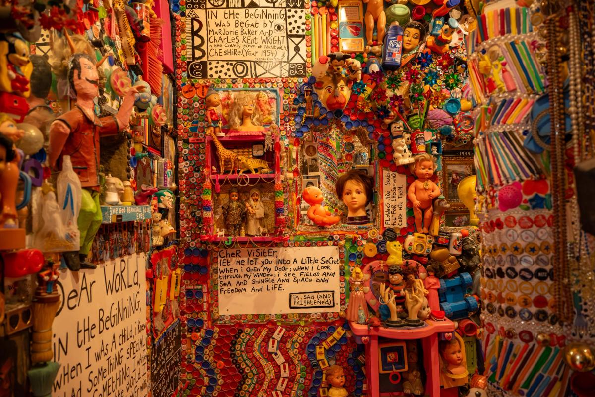 Found objects and memory boards inside the House of Dreams Museum by Stephen Wright.