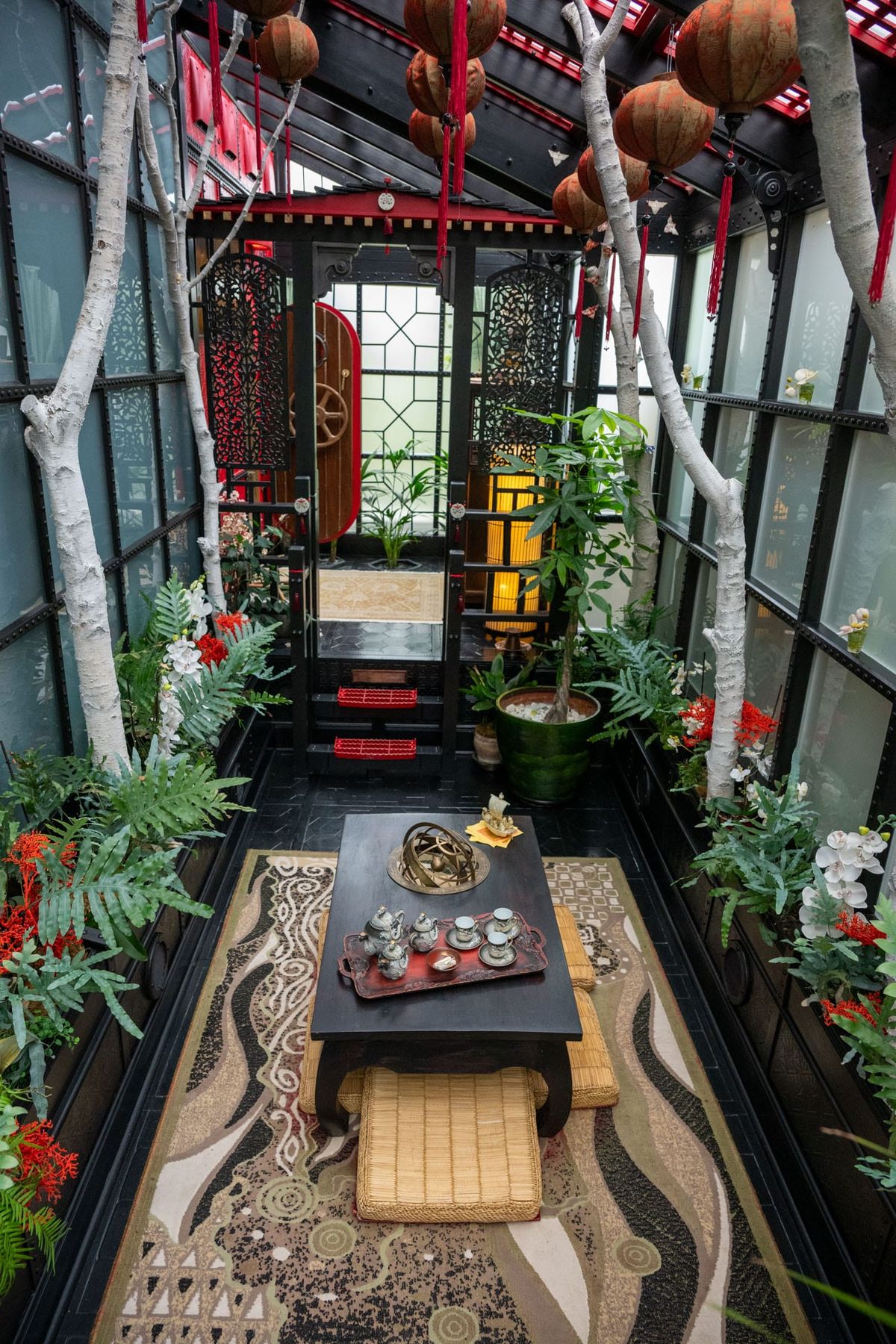 The Japanese-inspired tea room at Talliston House and Gardens.