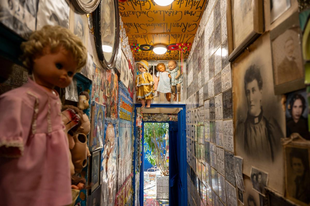 Found objects and memory boards inside the House of Dreams Museum by Stephen Wright.