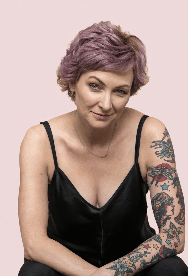 JT Thomas, studio portrait on pink