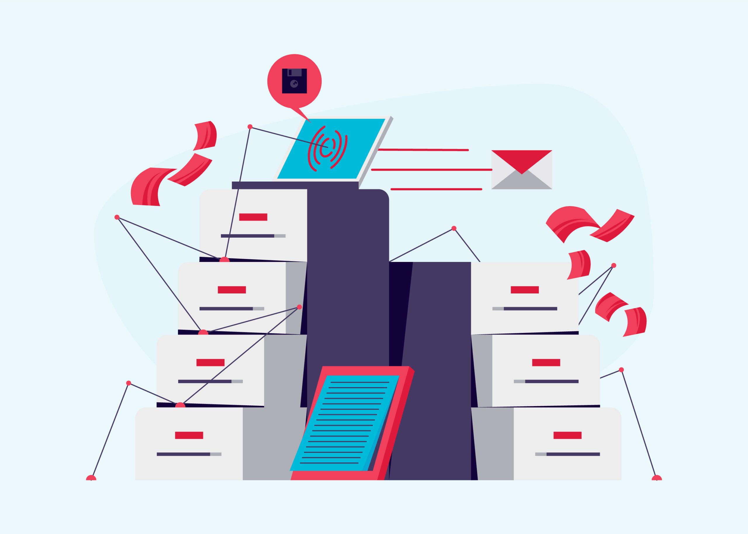 Drawing of IDP gathering business data|examples of unstructured documents that can be scanned with idp