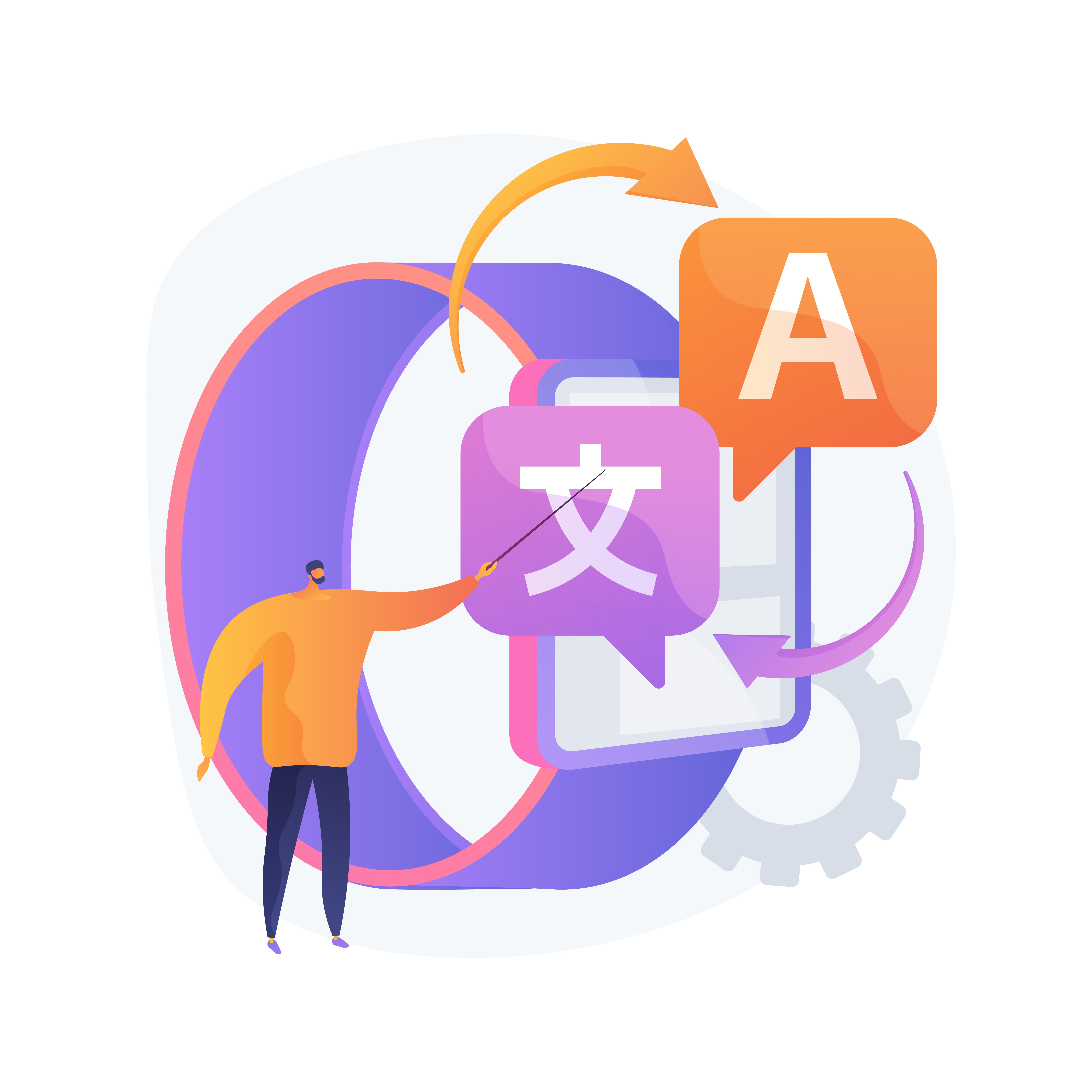 nology, portable translator, electronic language dictionary, multilingual mobile application abstract metaphor.|chat illustration