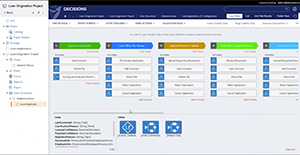 Screenshot of the Decisions Studio and a Case Management project.