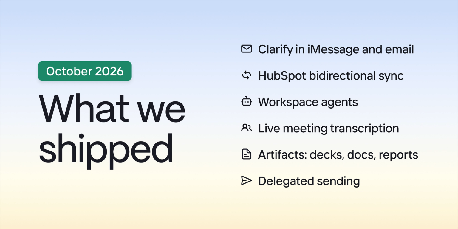 What we shipped: October 2026