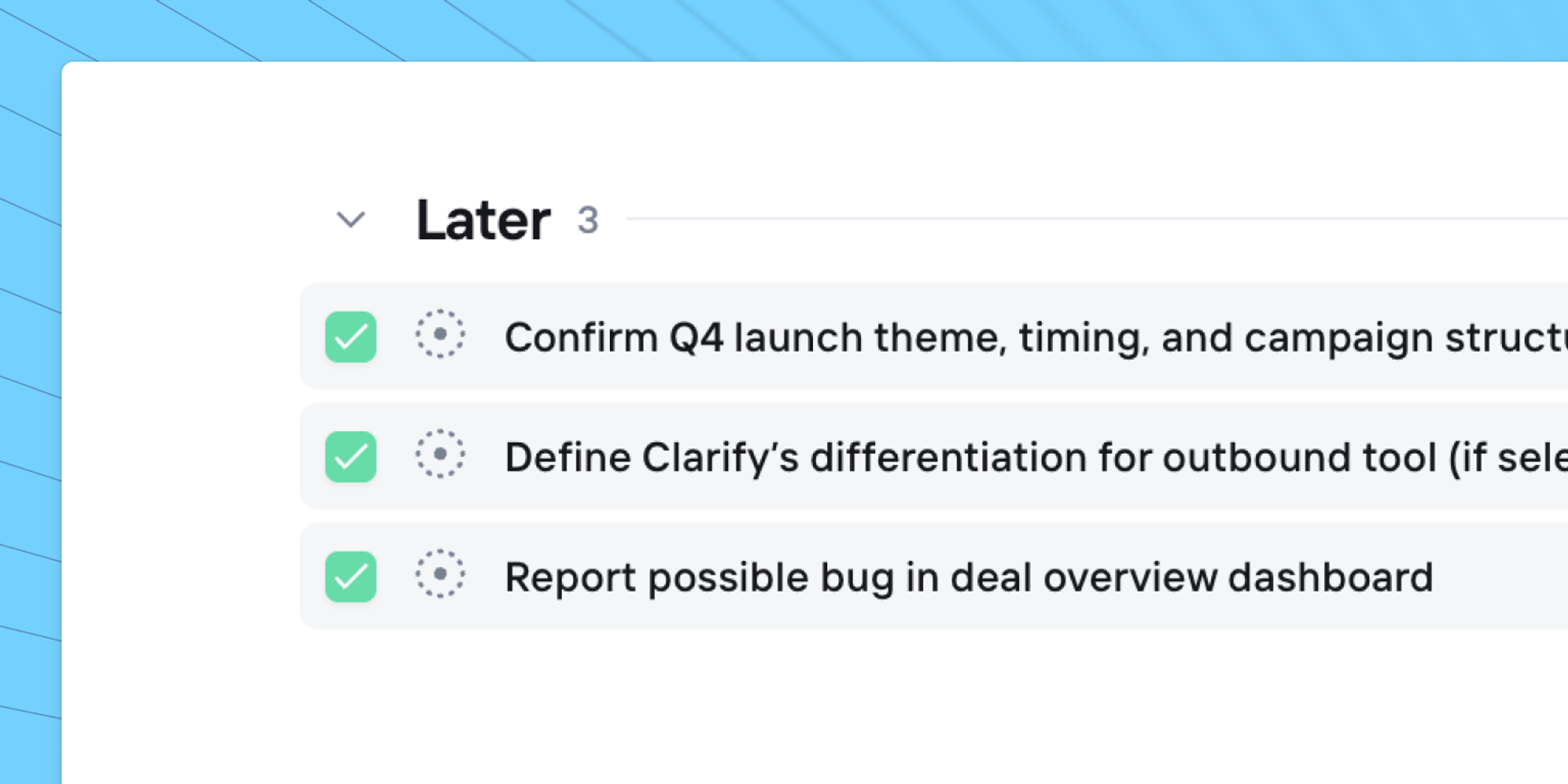 tasks