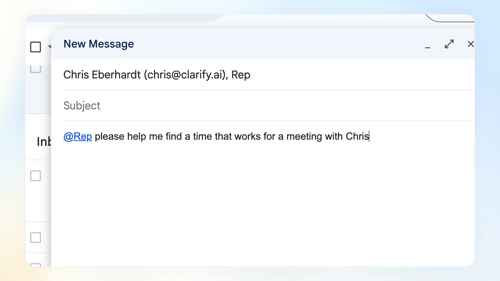 CC rep@clarify.ai on an email thread