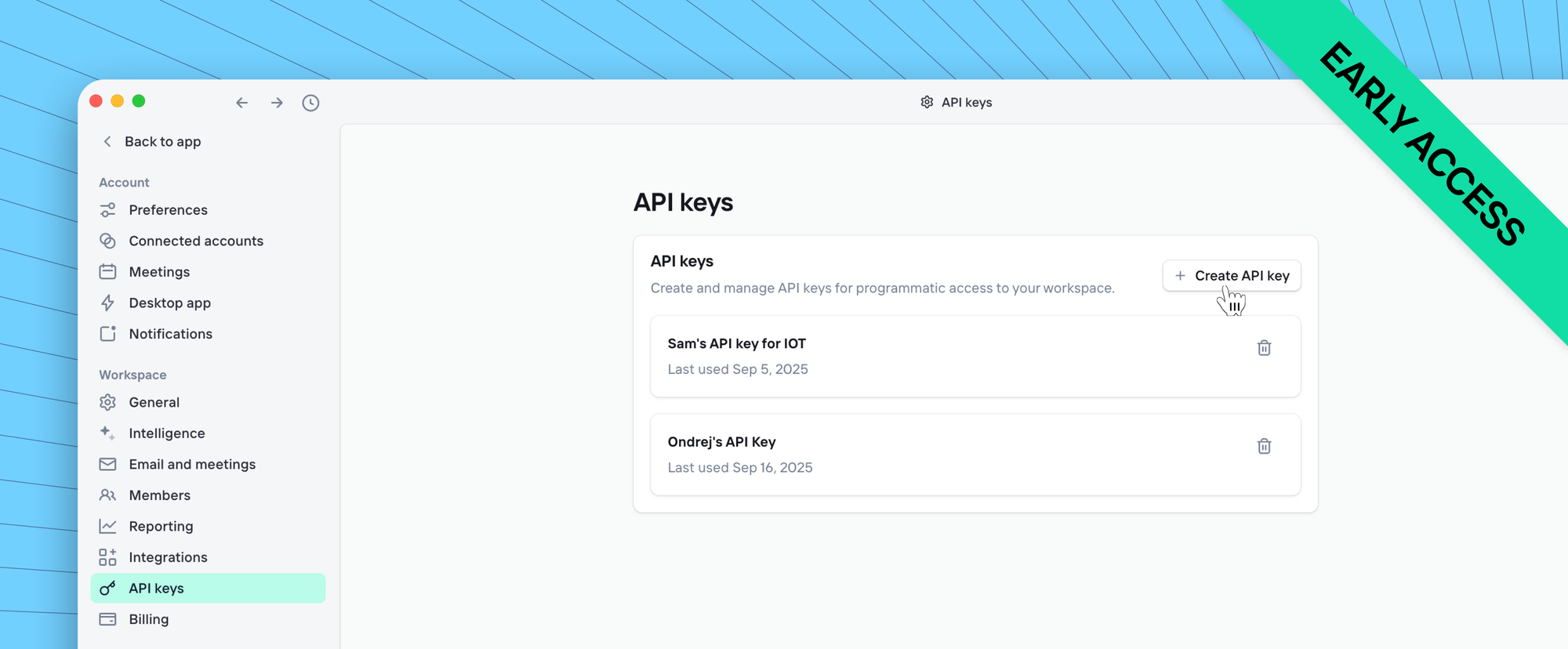 api keys
