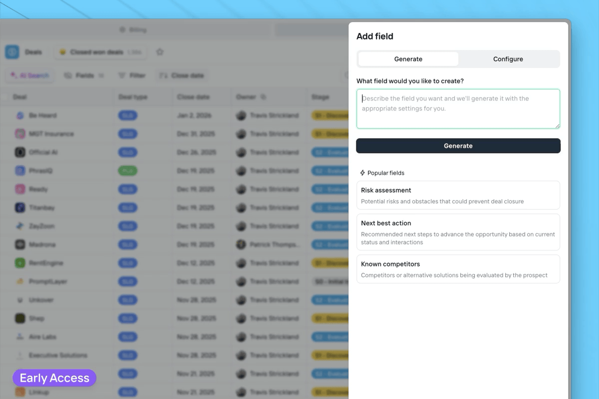 AI field generation and autofill