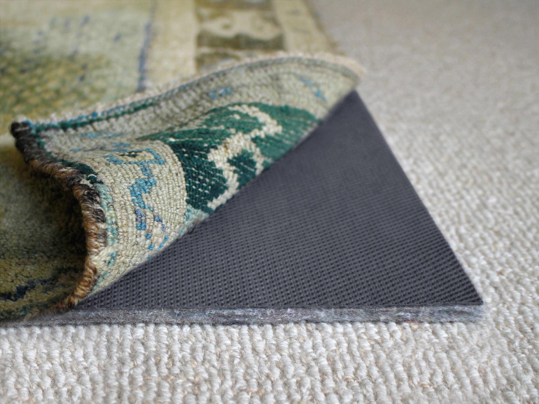 Carpet Lock Rug Pad installed on carpet with area rug