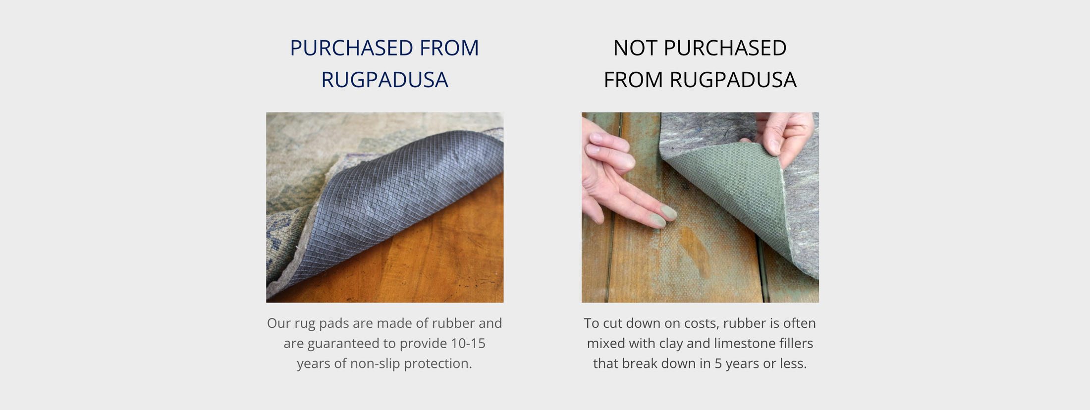 RUGPADUSA - Anchor Grip - Felt + Rubber - Non-Slip Rug Pad 