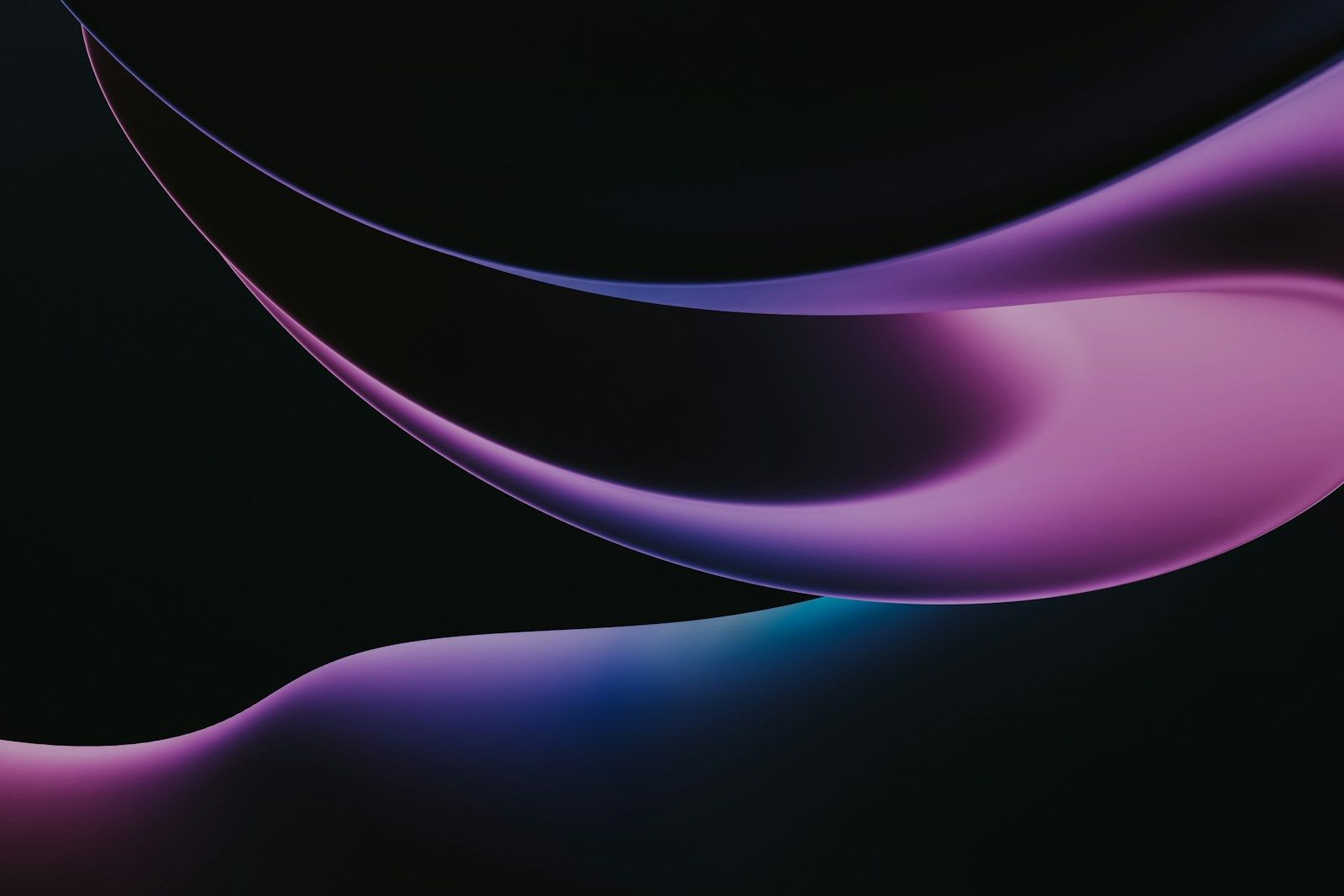 Two ribbons of pink and violet light separated by open dark space