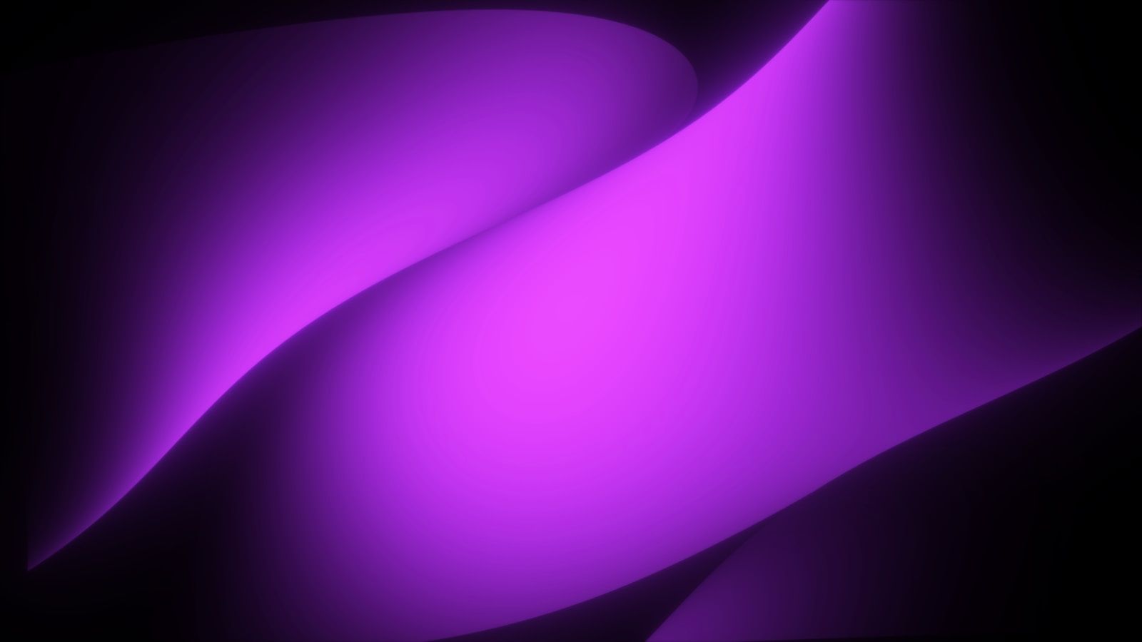 A bright violet current curving through black