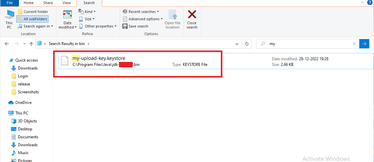 Building the upload key for your app