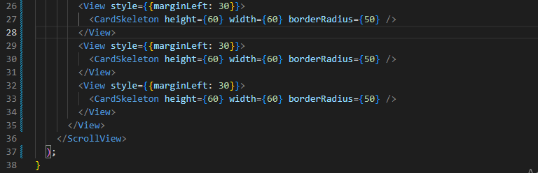 CardSkeleton components with some styling parameters