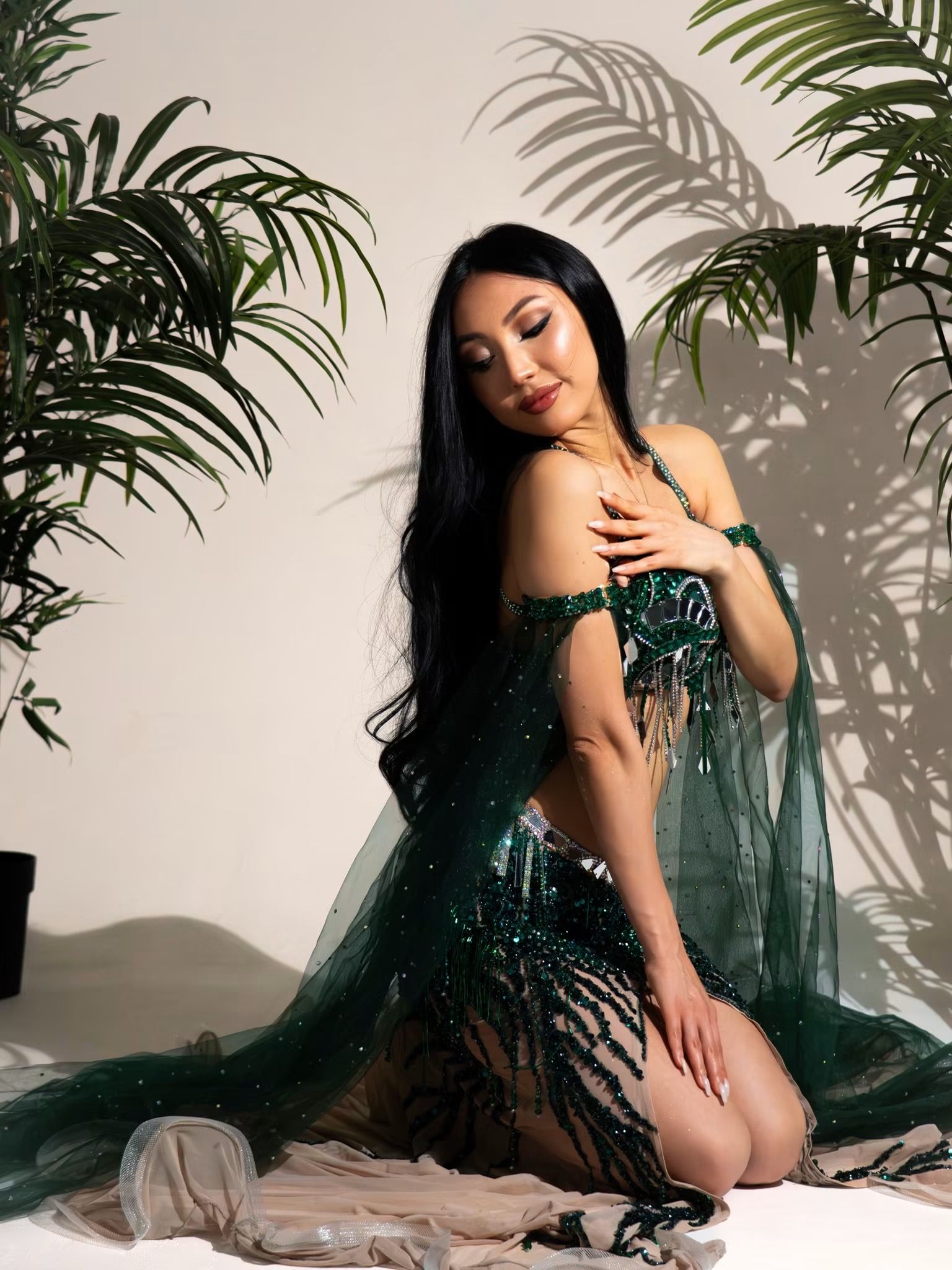 Professional belly dancer performing