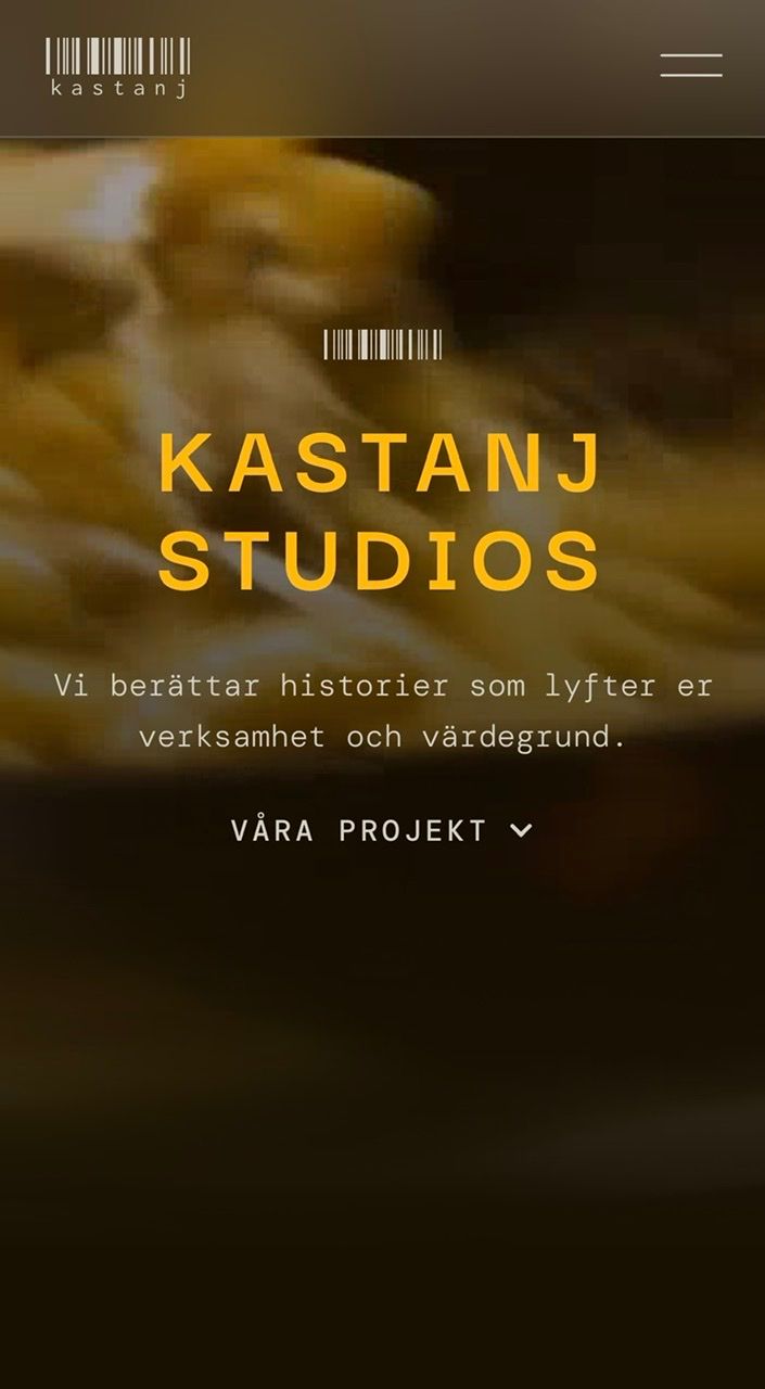 Hero section of kastanjstudios.se