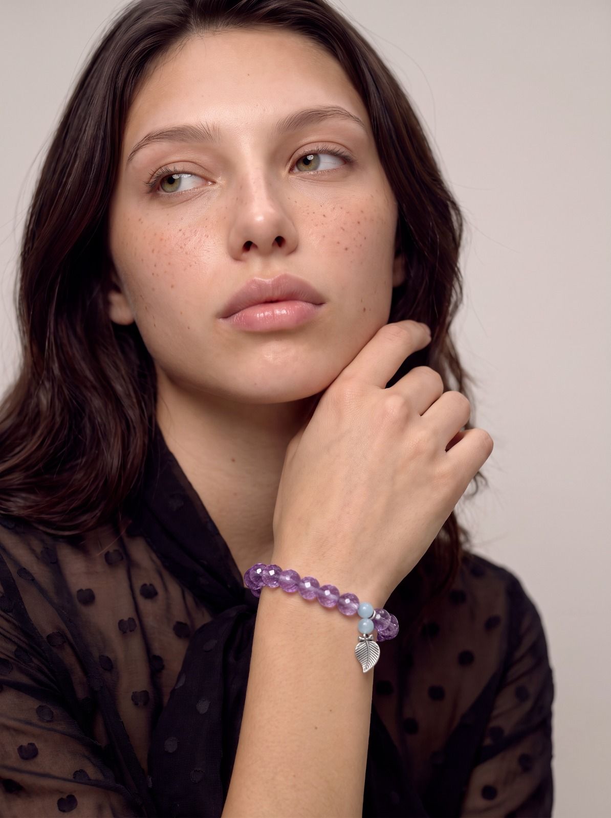 Graded Brazilian Faceted Amethyst & Aquamarine Bracelet