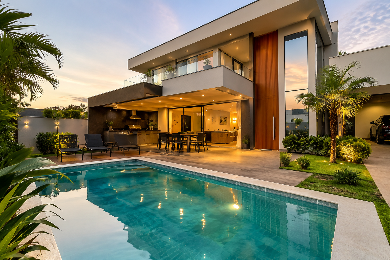 Residência Moderna com Piscina em Condomínio Exclusivo