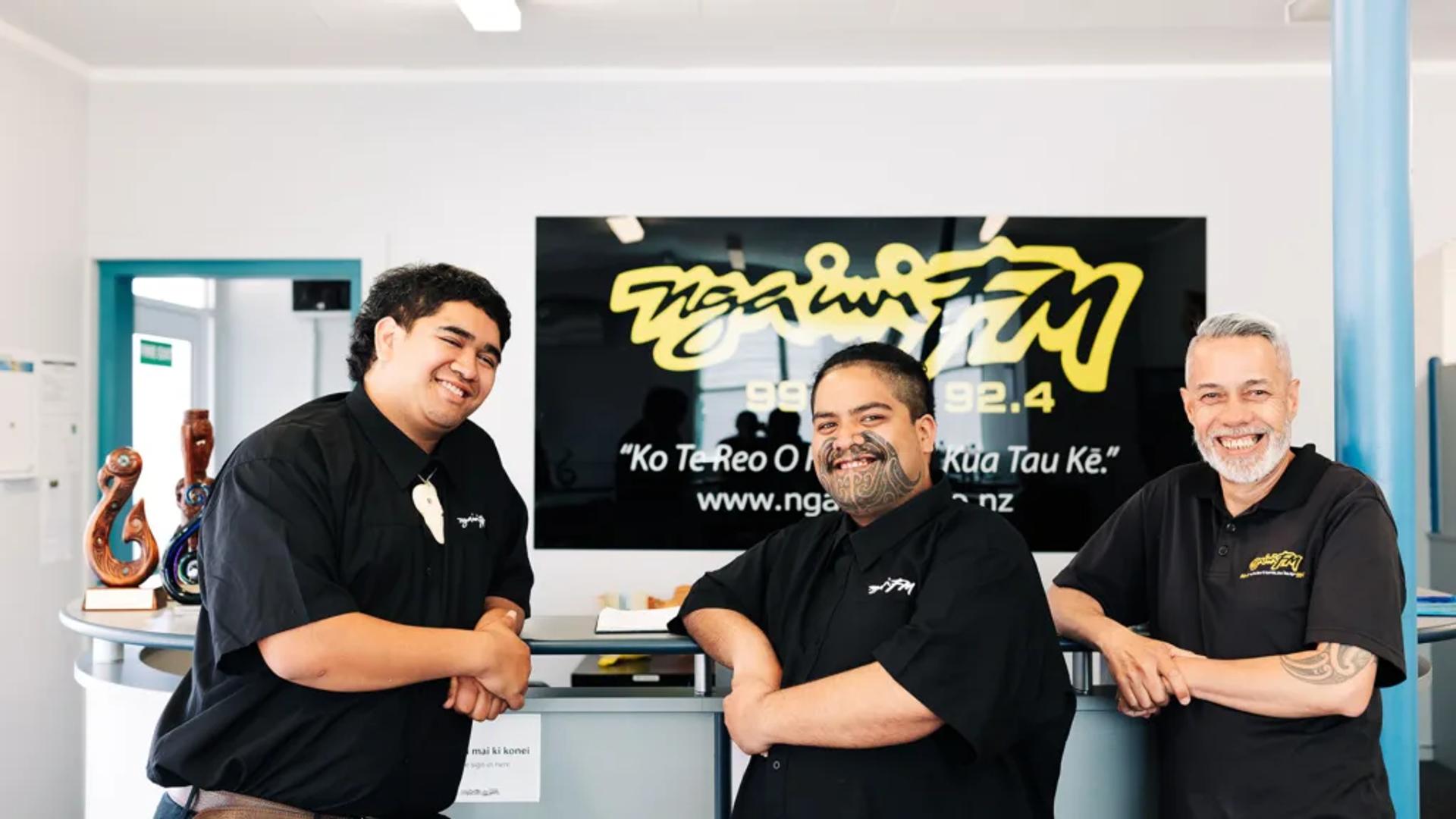 The boy's at Ngāiwi FM's front desk