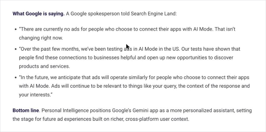 Google spokesperson statement from March 2026