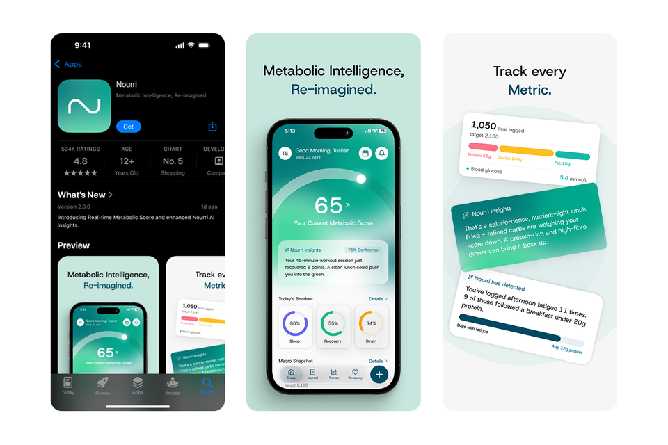 Nourri app store listing images
