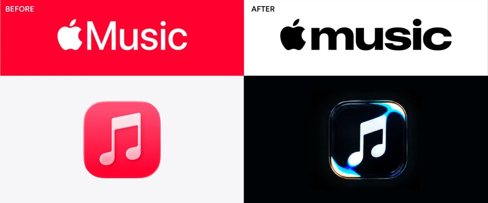 apple music rebranding before and after