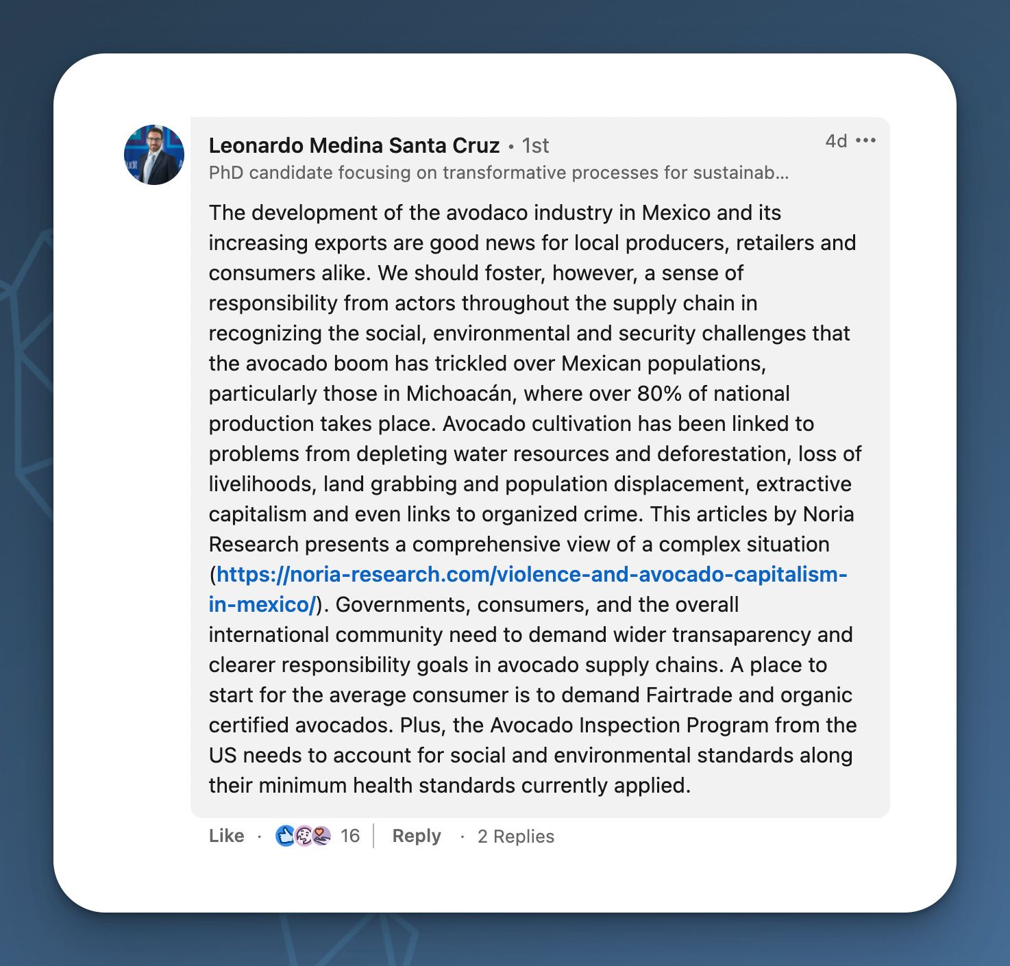 Comment of the week, viaLinkedIn