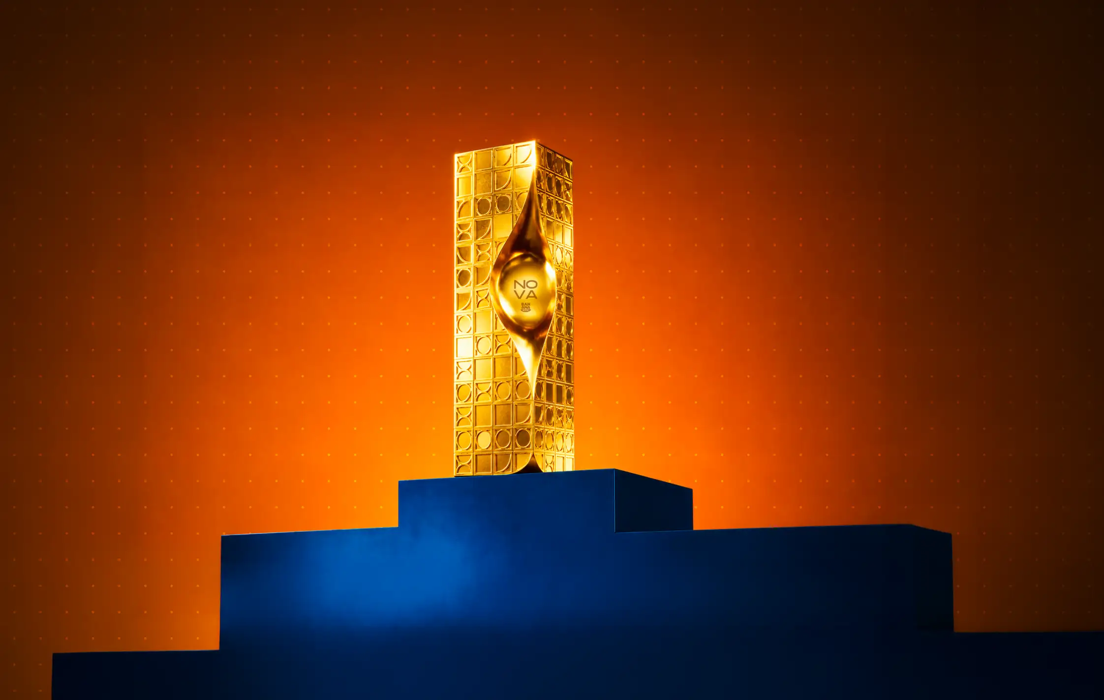 Nova — trophy on a blue plinth