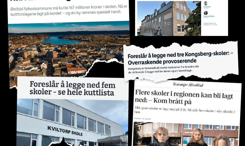 Faksimile av ulike protestaksjoner som lærere har vært med på.