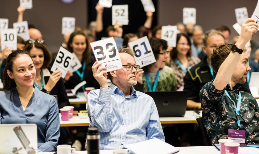Bildet er fra landsmøtet i 2021. Foto: Thomas Eckhoff