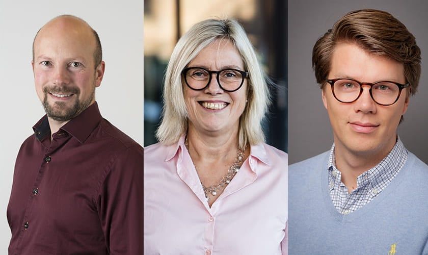 INNSTILT: Olav Sandanger Myklebust (som 1. nestleder), Helle Christin Nyhuus (som leder) og David Maximilian Graatrud (som 2. nestleder).