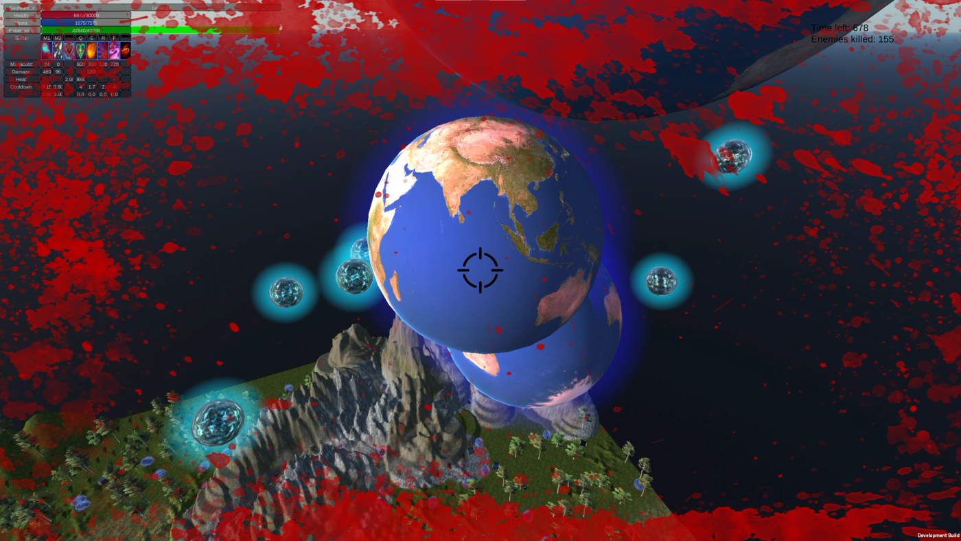 GeoWorld area is shown with bloodspatters