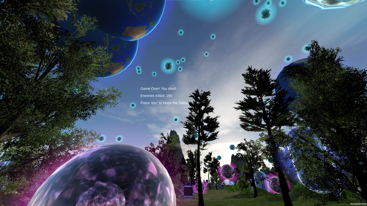 game over screen of geoworld