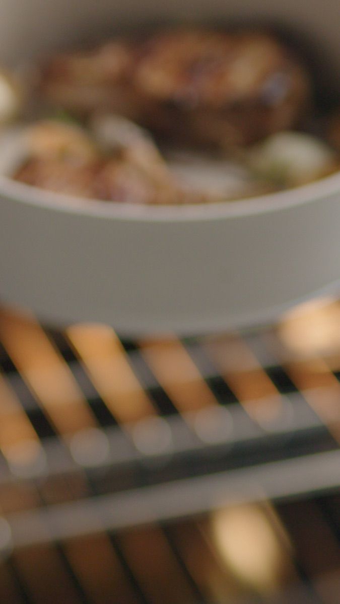 Egg cooking in a ceramic nonstick pan