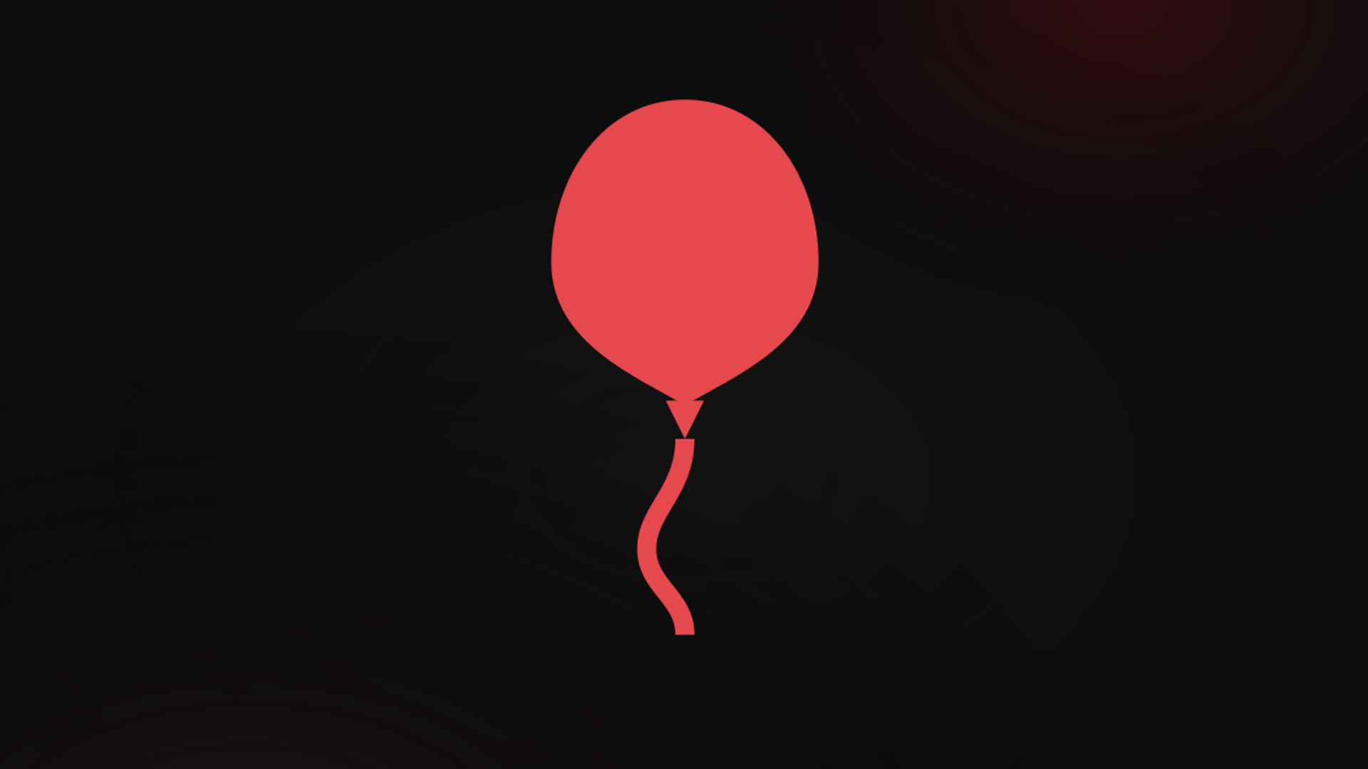 El globo rojo de Lectores Flotantes sobre fondo negro, en señal de luto