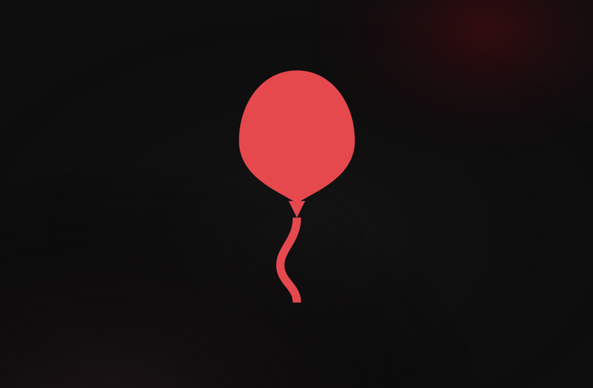 El globo rojo de Lectores Flotantes sobre fondo negro, en señal de luto