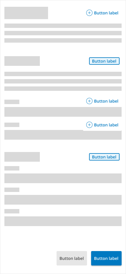 Image of a page with consistent button usage