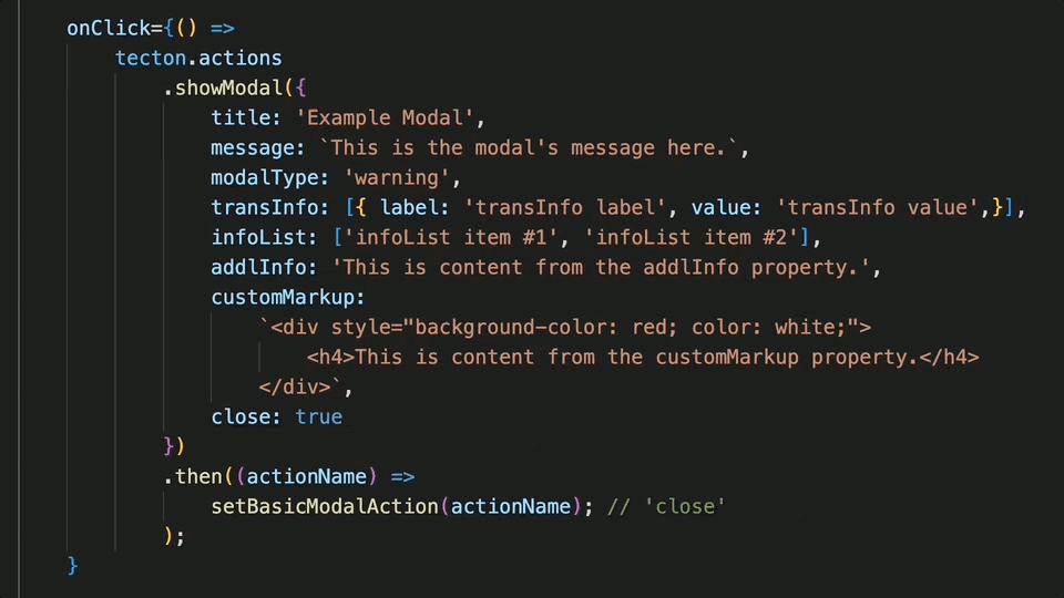 Animation of showModal workflow