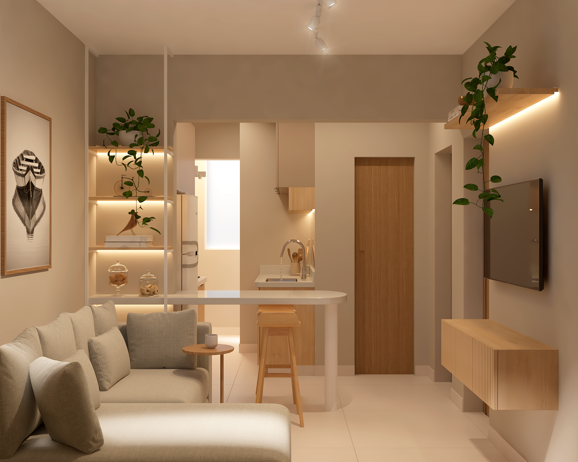 Projeto | DA - LIVING - COZINHA  - ÁREA DE SERVIÇO - Imagem 4