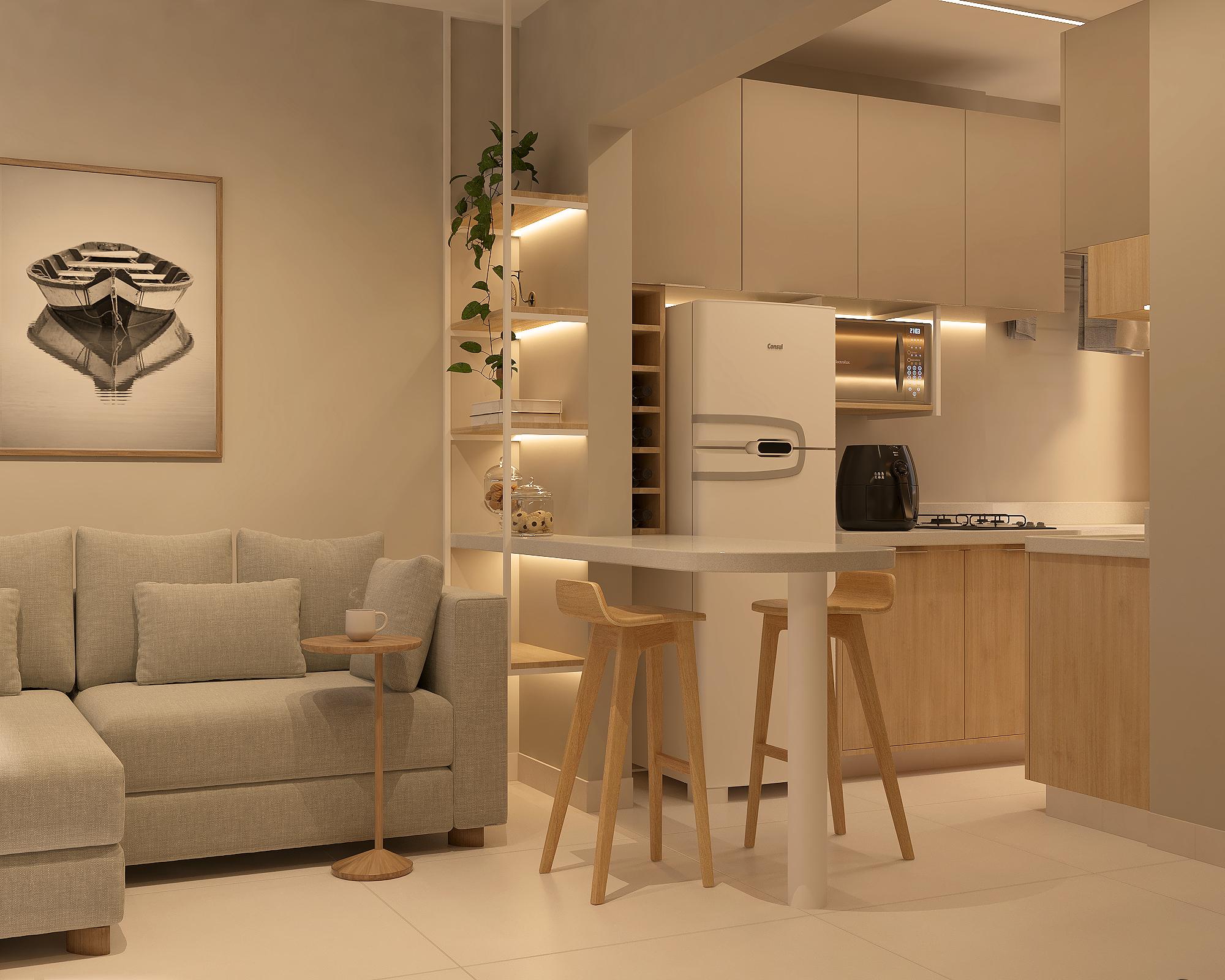 Projeto | DA - LIVING - COZINHA  - ÁREA DE SERVIÇO - Imagem 6