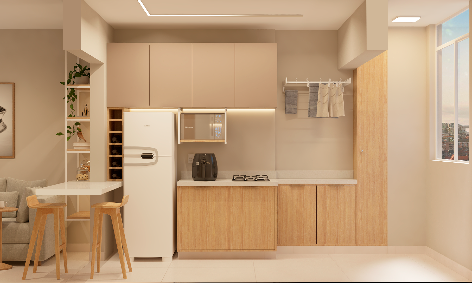 Projeto | DA - LIVING - COZINHA  - ÁREA DE SERVIÇO - Imagem 2