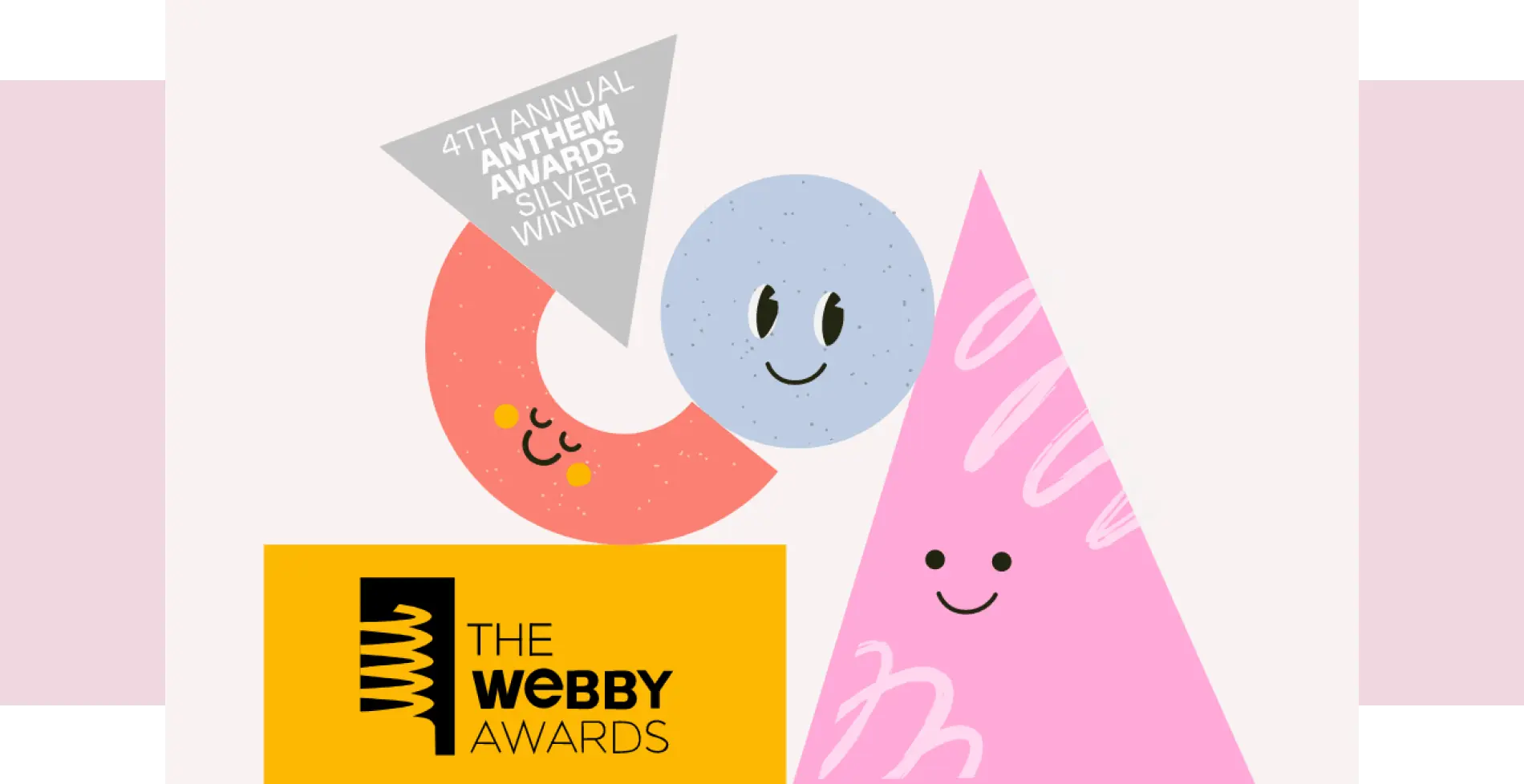 A group of geometric characters created for the Magic Tale app, advertising its silver Anthem award win and Webby award nomination